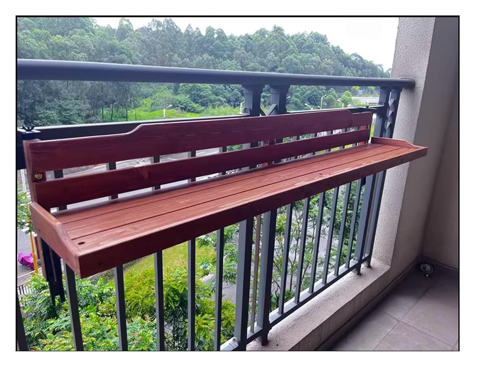 Tavolo per ringhiera per balcone, tavolo da ringhiera, tavolo da balcone appeso, tavolo da bar per patio, tavolo pieghevole, tavolino da parete, tavolo pieghevole per interni ed esterni (A-L60