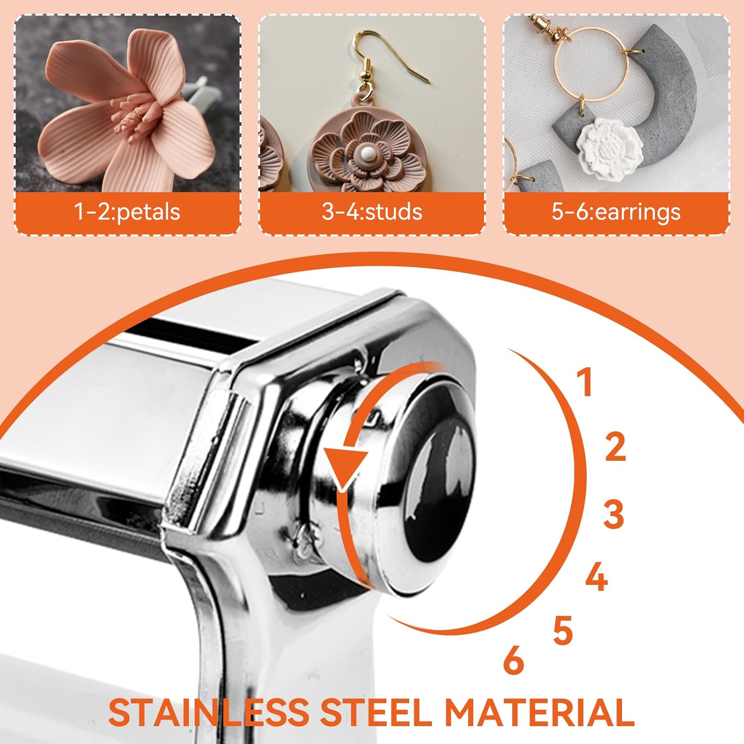 Polymer Clay Press Roller Machine, 15cm Metal Roller Art Craft Clay Mixers Machine Auxiliary Tool Rolling Machine for Craft Projects, Clay Earring Making
