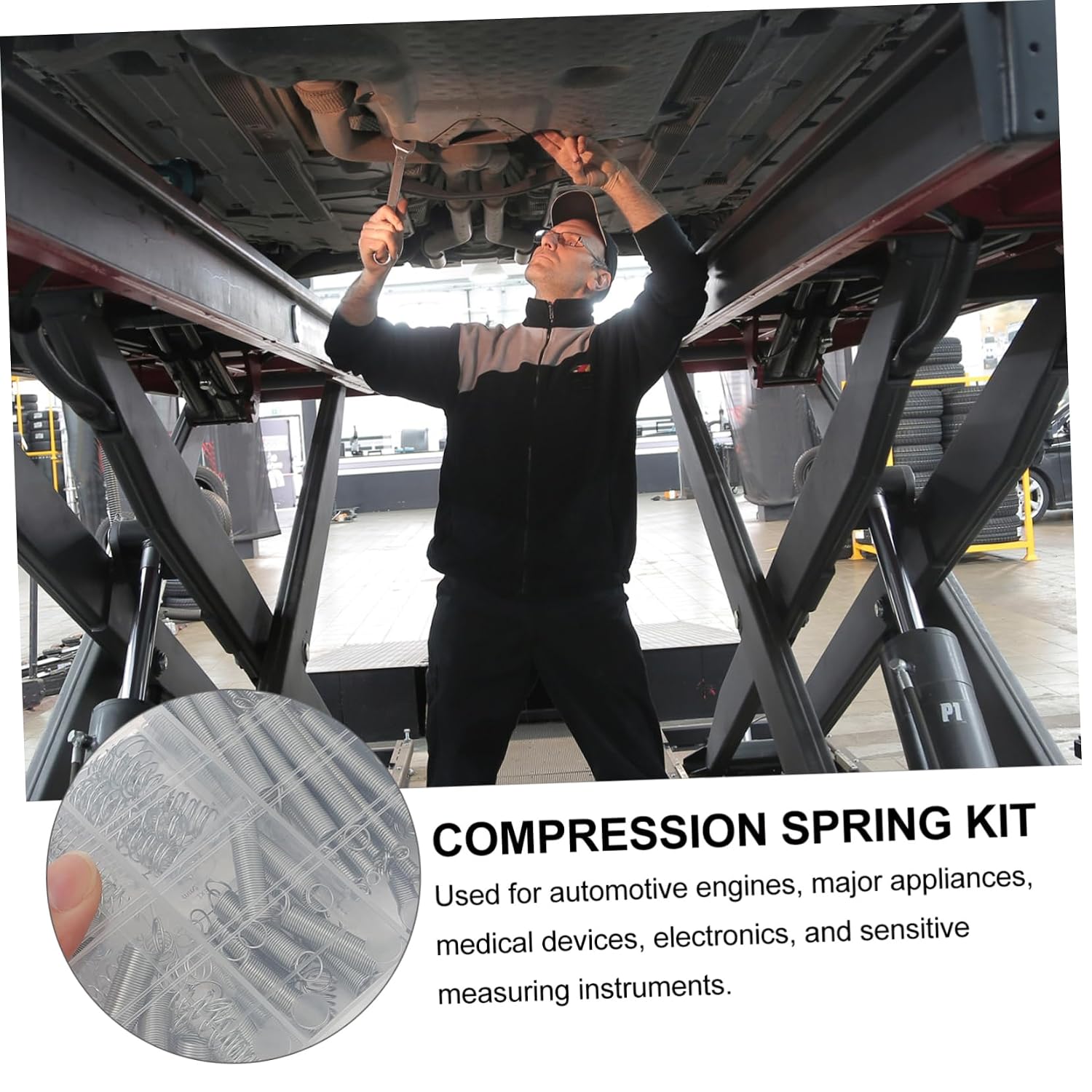 200Pcs Extension Spring Assortment Set Galvanized Spiral Springs Various Heavy Duty Spring Rate for Mechanical Applications for Projects and Repairs