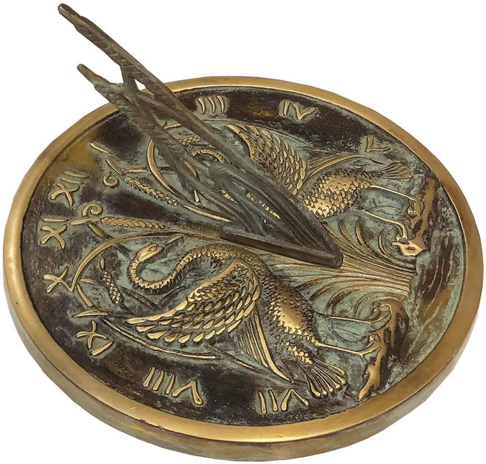 ROME INDUSTRIES 2338 Brass Swan Sundial