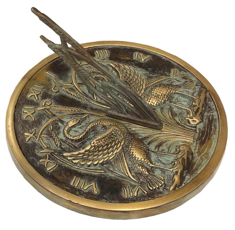 ROME INDUSTRIES 2338 Brass Swan Sundial