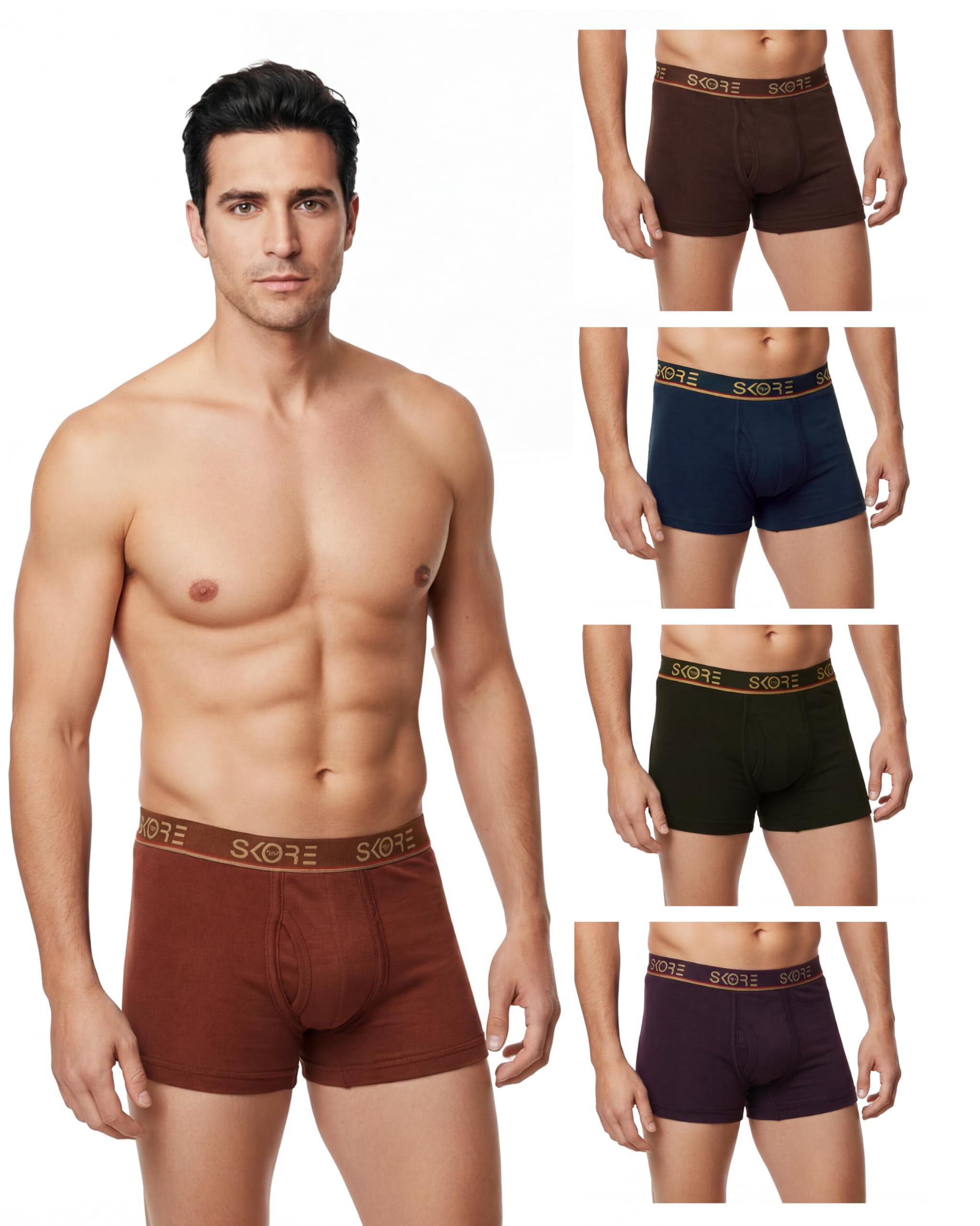opex Men's Interlock Cotton Skore Trunks | Soft & Stretchable Regular Fit Boxer Trunks with Premium Elastic Waistband | Comfortable Everyday Innerwear Combo (Pack of 5-picture-47