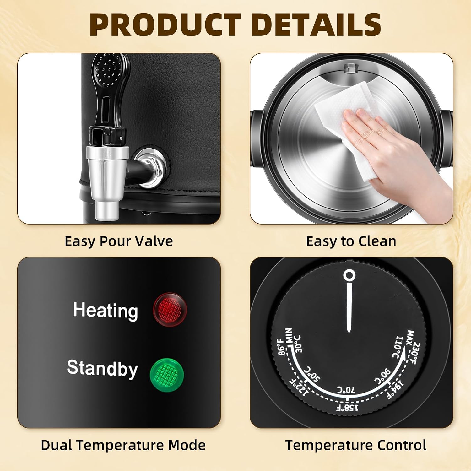 Faazy 13Lbs Wax Melter for Candle Making, Large Electric Wax Melting with Temp Control and No-Clog Pour Spout, Easy to Use & Clean for Candle, Soap, Cream Beauty Bulk Production Business or Home