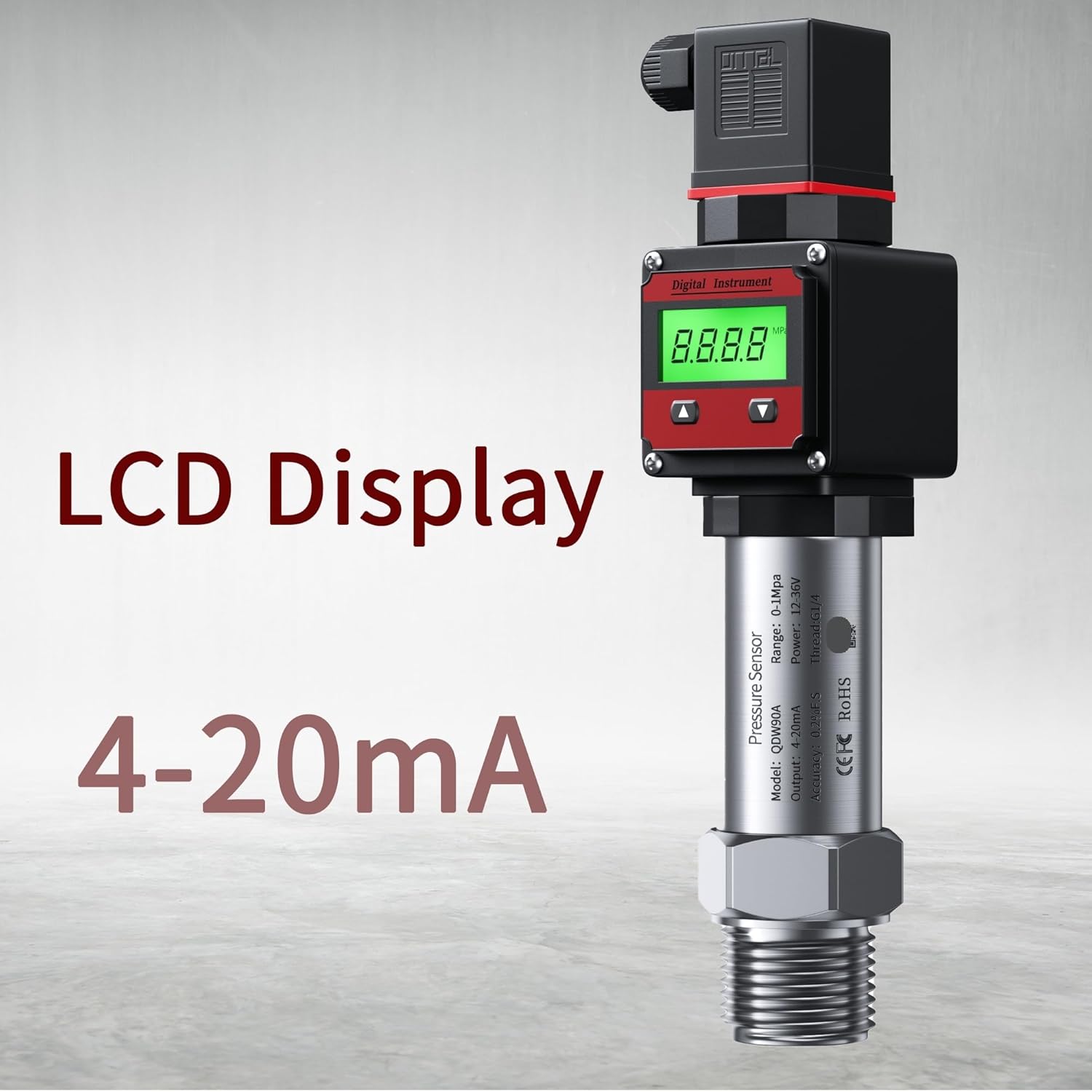 Pressure Transmitter 4-20mA 0-10V RS485 Transducer 0-1.6Mpa 0-2.5Mpa 0-4Mpa M20*1.5 Sensor(0-6Mpa)