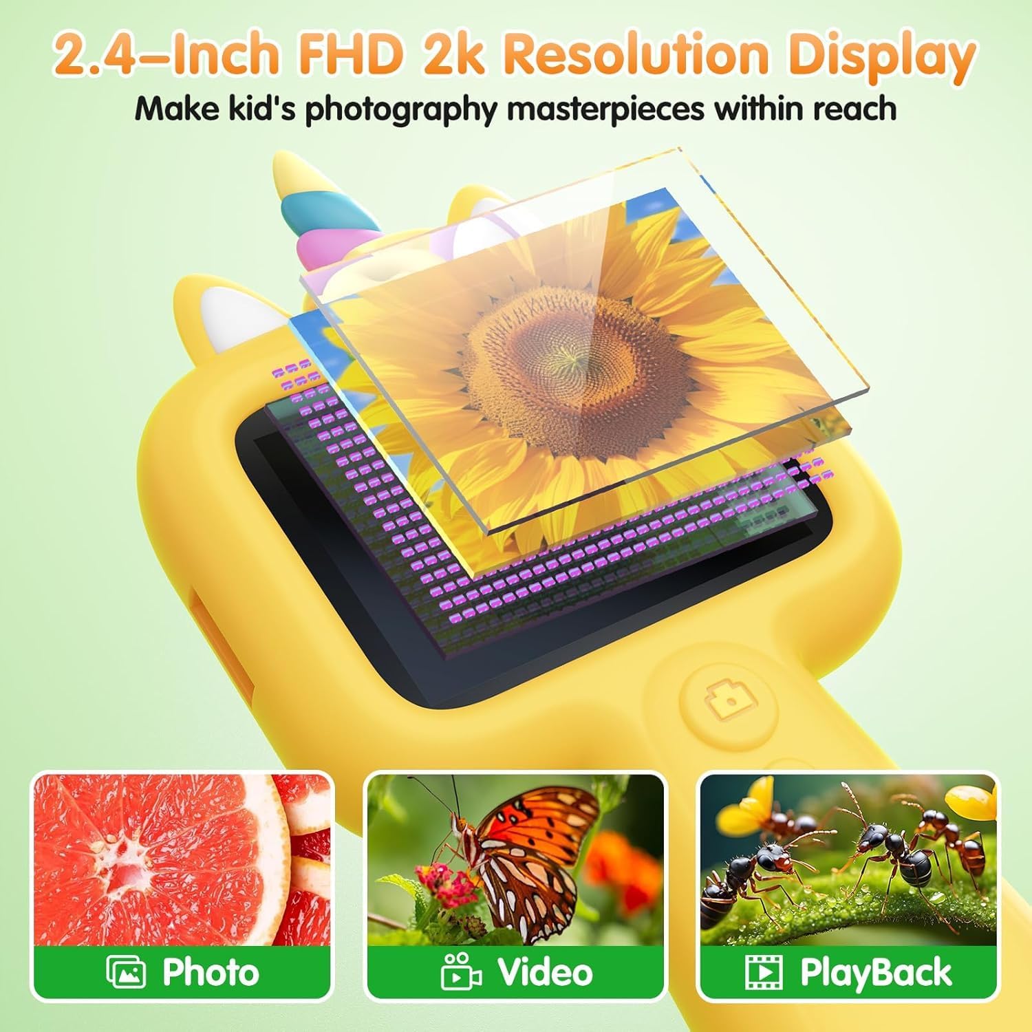 Kids Microscope, 2.4" Screen 600X Handheld Digital Microscope for Kids image 2