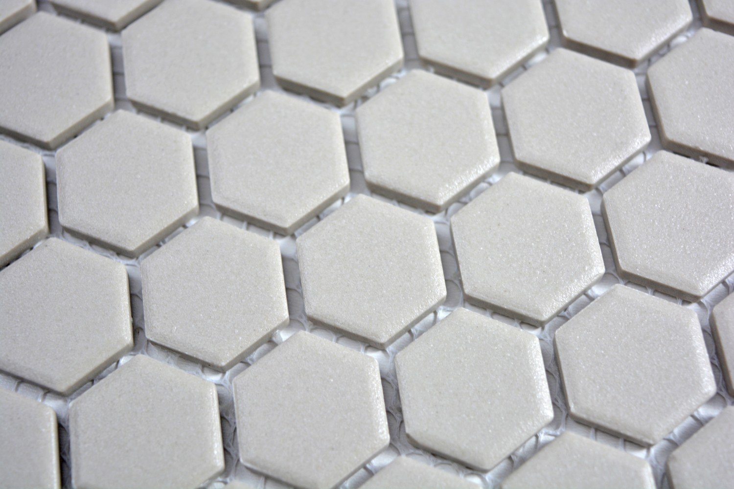 Mosaik Carrelage mosaïque en céramique mosaïque Kachel Hexagon Gris clair non lasuré miroir de salle de bain carrelage WC carrelage mural cuisine cuisine | 10 tapis de mosaïque