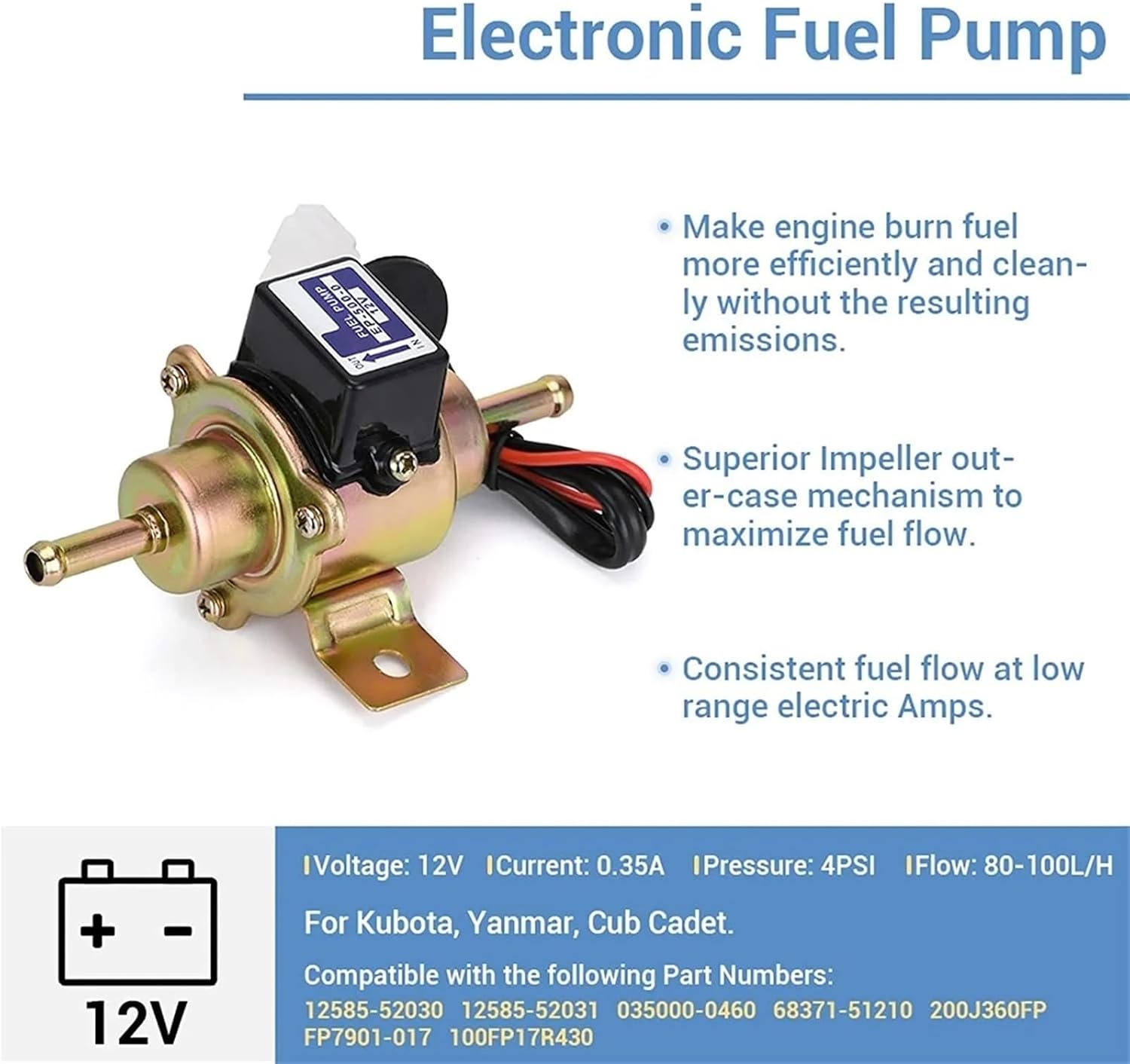 Universal Electric Car Fuel Pump Petrol Gasoline 12V EP500-0 035000-0460 12585-52030 1258552031 EP500 FP-1010-G 1Pcs