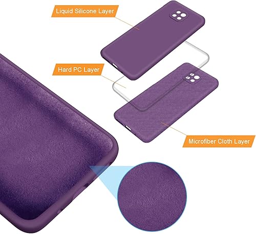 Miniatura 3 de E Segoi Moto G Power 2021 - Funda de goma de gel de silicona líquida a prueba de golpes, cojín de forro de tela de microfibra suave compatible con