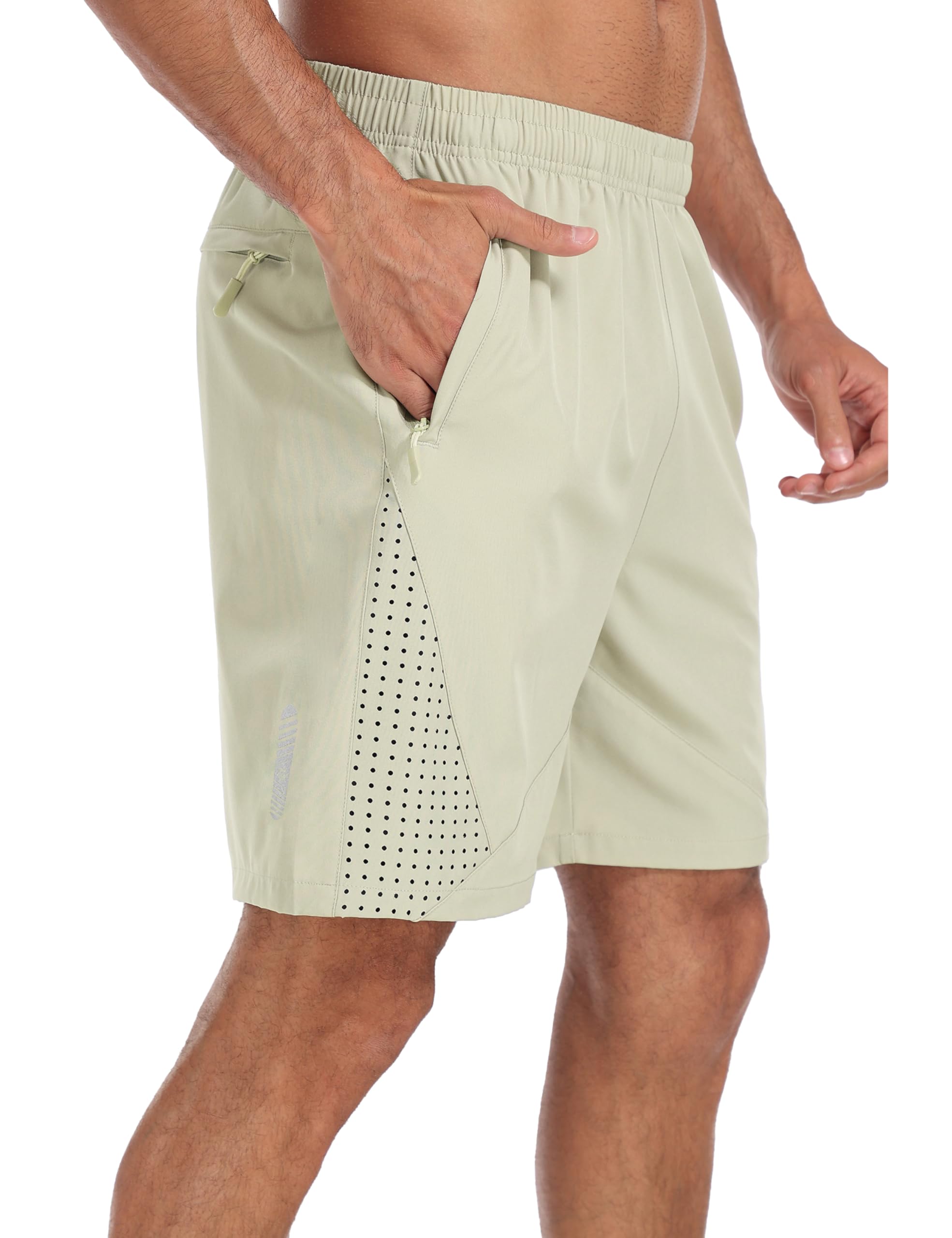 MoFiz Shorts Hombre Pantalones Cortos Deportivos Ligero Running Pantalón Corto de Secado Rápido Entrenamiento Jogger con Bolsillos de Cremallera