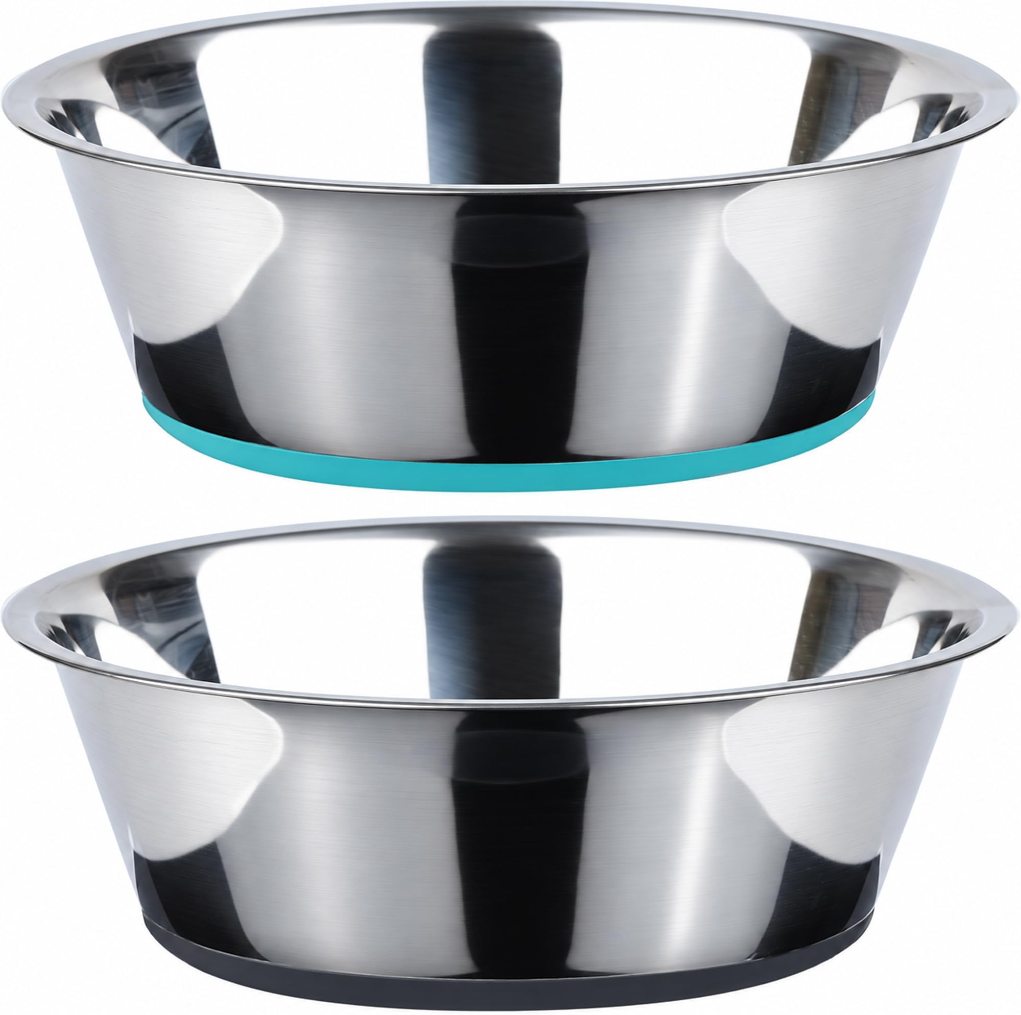 PEGGY11 Deep Stainless Steel Dog Bowls, 720 ml, 2-Pack, Nonslip Base
