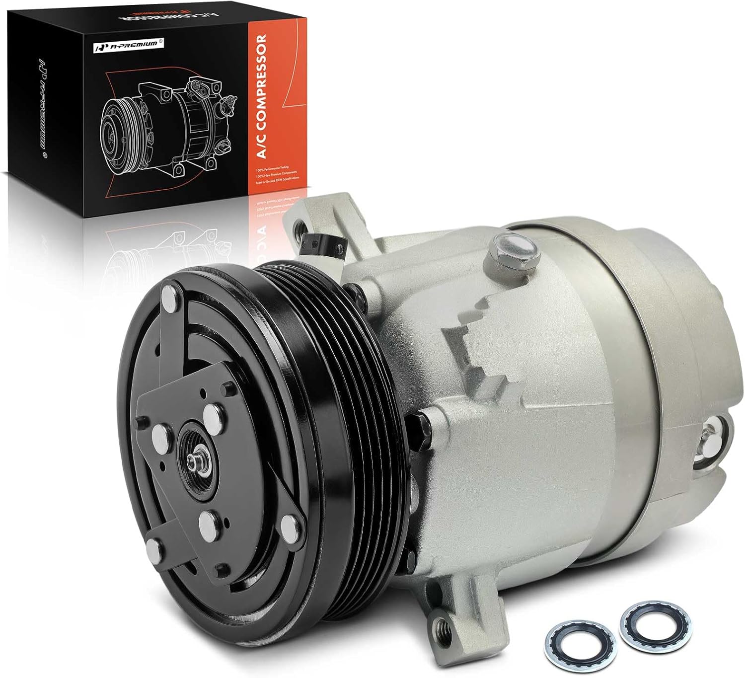 A-Premium Air Conditioner AC Compressor with Clutch Compatible with Buick Skylark Chevrolet Chevy Beretta Cavalier Corsica Pontiac Grand Am Sunfire Oldsmobile Achieva, w/ 5/8" Suction Port