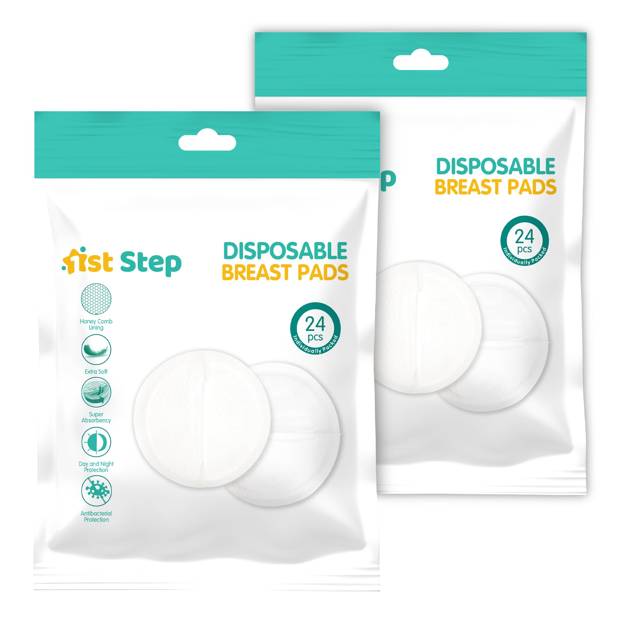 1st Step Honey Comb Lining, Super Absorbent Disposable Breast Pads Nursing Breast pad (48 Pcs Pack)-image-49
