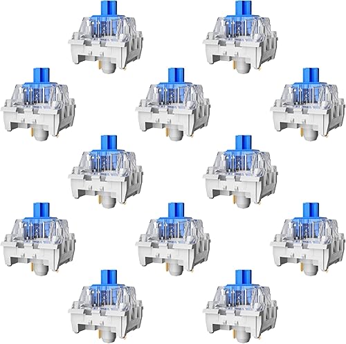 Interruptor azul de repuesto para teclado mecánico, a prueba de polvo, 3 pines clic, escritura precisa, teclado de bricolaje, teclado para juegos