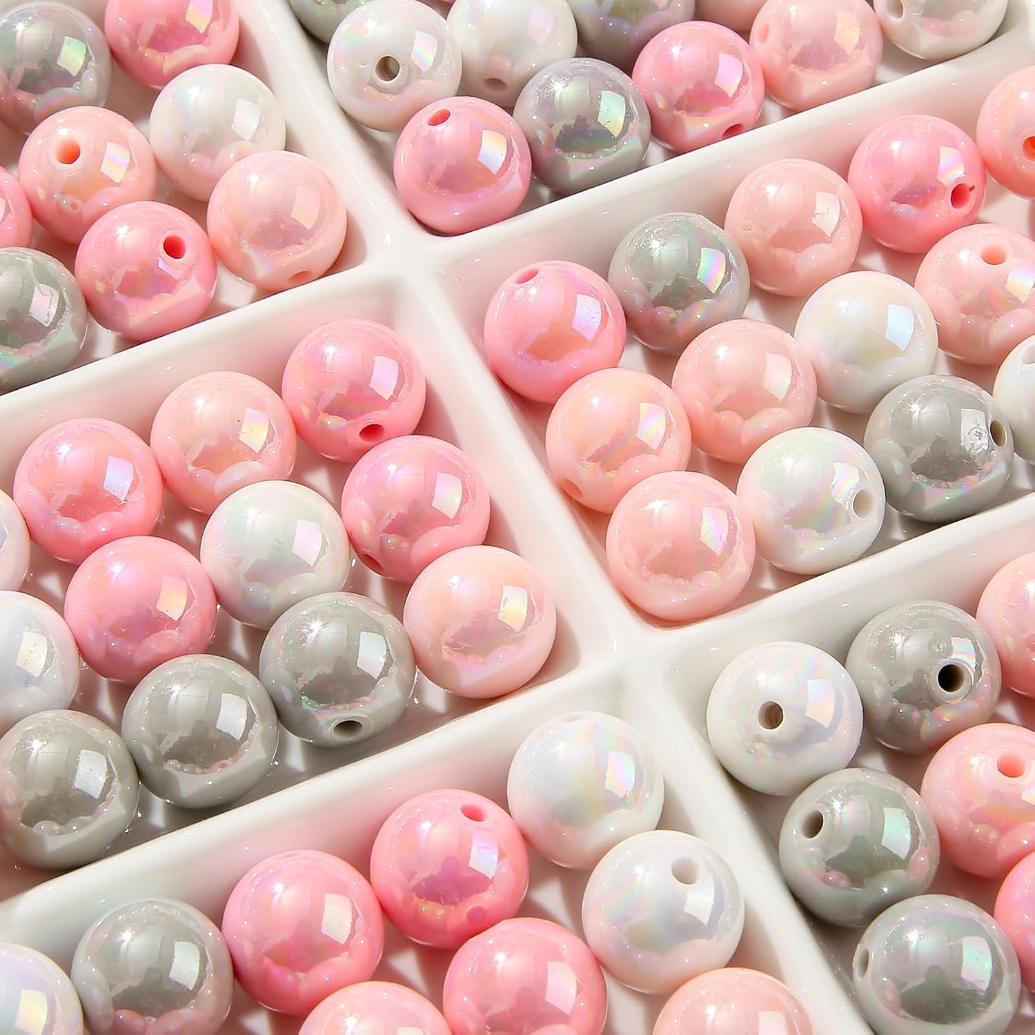 16mm Acrylic Beads 100pcs Chunk Bubblegum Bead Beads for Pens for Necklace Jewelry Bracelets DIY Crafts Making (graypink)