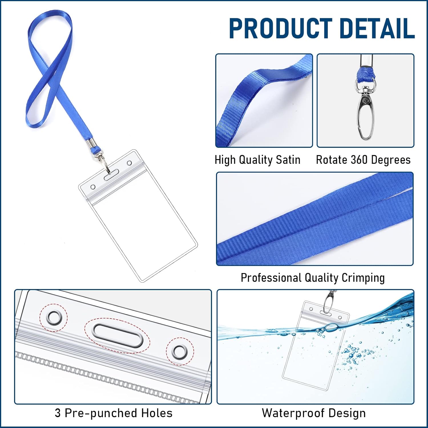 Fumete 100 Sets Name Tag Lanyards with ID Badge Holder Durable Clear Cruise Teacher Lanyards with Plastic Waterproof ID Badge Holders Bulk for Adults Teacher School Office Ship Cards(Bright Color) - Image 5