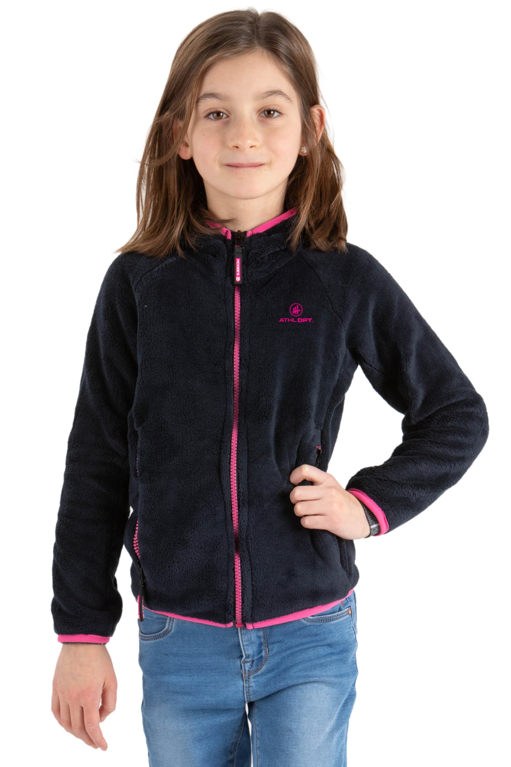 Mädchen kuschlig-warme Fleecejacke/Unterziehjacke für Sport und Freizeit