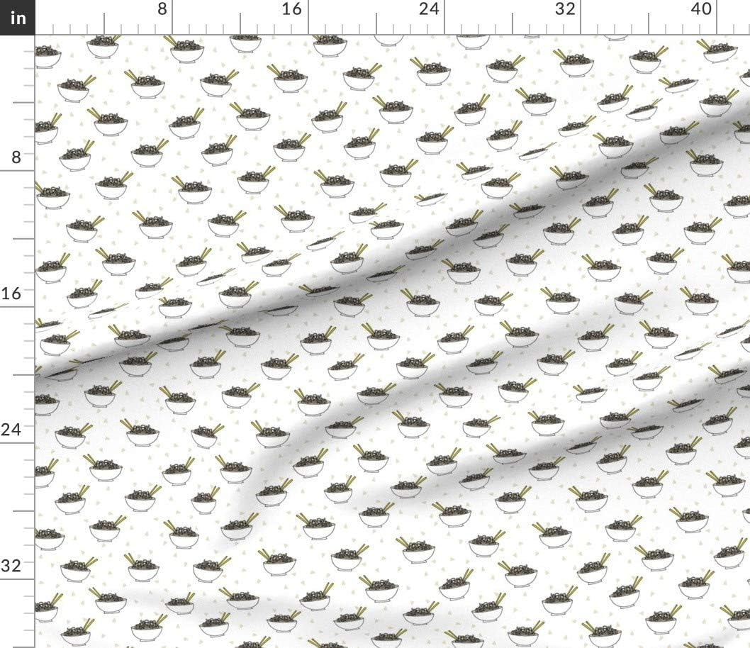 Spoonflower Fabric - Noodles Food Kitchen Asian Noodle Bowl Foodie Foods Geometric Printed on Petal Signature Cotton Fabric Fat Quarter - Sewing Quilting Apparel Crafts Decor