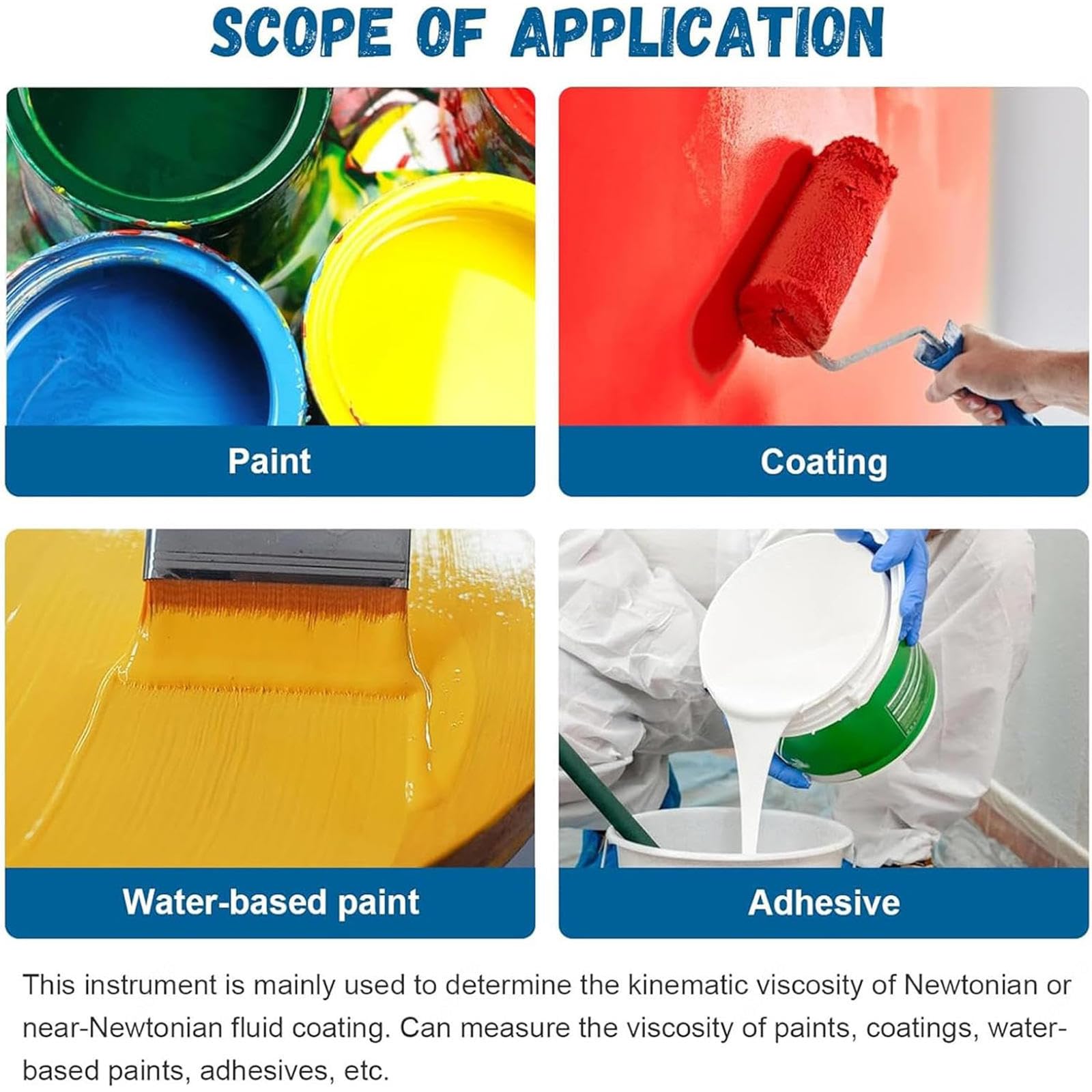 Viscosímetro de pintura con copa de flujo de latón, medidor de viscosidad de sobremesa, boquilla de flujo de 4 mm de diámetro, soporte ajustable y cronómetro, copa de flujo Ford para