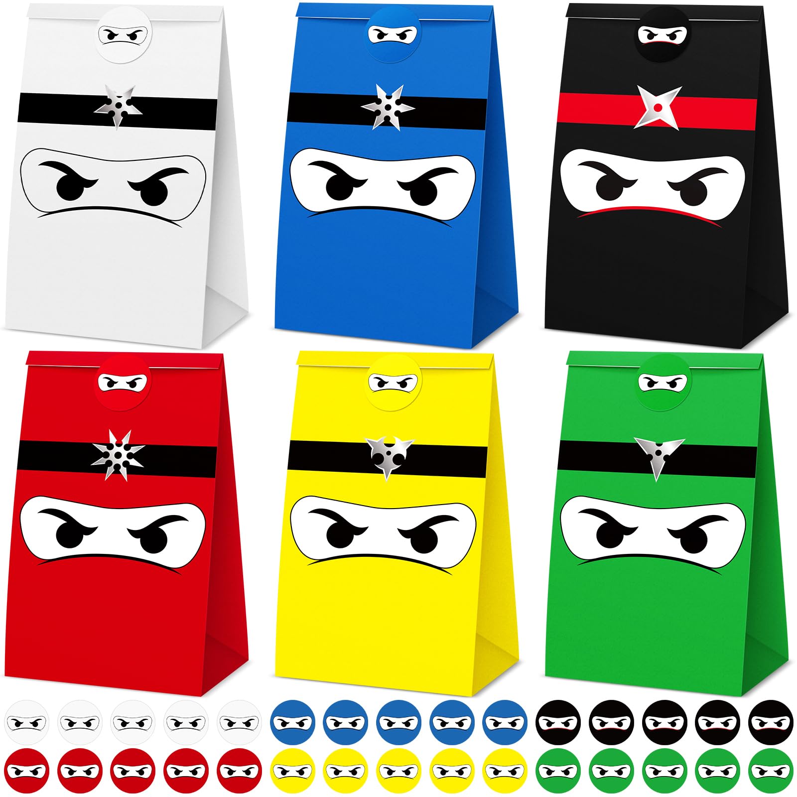 Photo 1 of Chivertion 30 Pcs Ninja Gift Bags with Stickers Ninja Goody Gift Treat Bags for Birthday Themed Party Supplies
