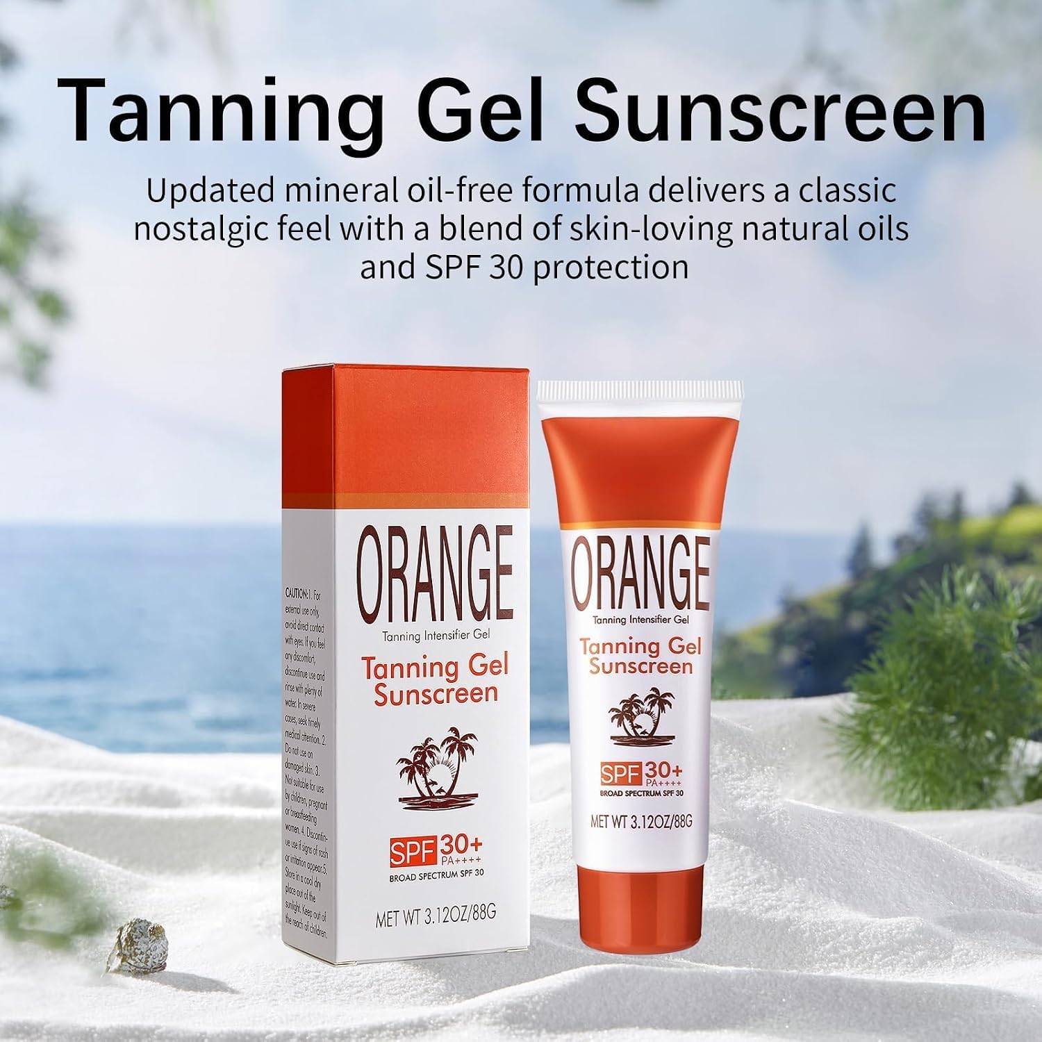 Tanning Gel，3.12 oz | with Coconut Oil & Vitamin E , Balm-to-Oil, Glow Formula，Lightweight, Rapid absorption, Moisturizing ,Non-Greasy