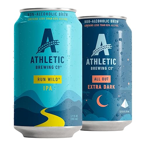 Miniatura 38 de Athletic Brewing Company Craft - Cerveza sin alcohol, paquete de 6 unidades de All Out, Upside Dawn, Run Wild IPA y Cerveza Atletica, baja