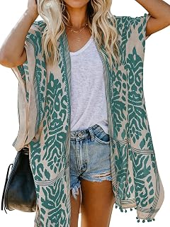 Women Beach Kimono Summer Long Bathing Suit Cover Up Loose Swimsuite Coverup