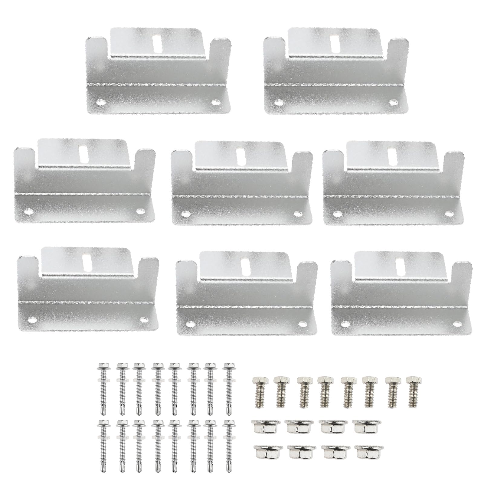 Bowarepro 8Pcs Aluminum Solar Panel Z Brackets Kit, Anti-Corrosion Mounting Brackets for RV/Boat/Yacht Off-Grid Installations with Screws & Nuts