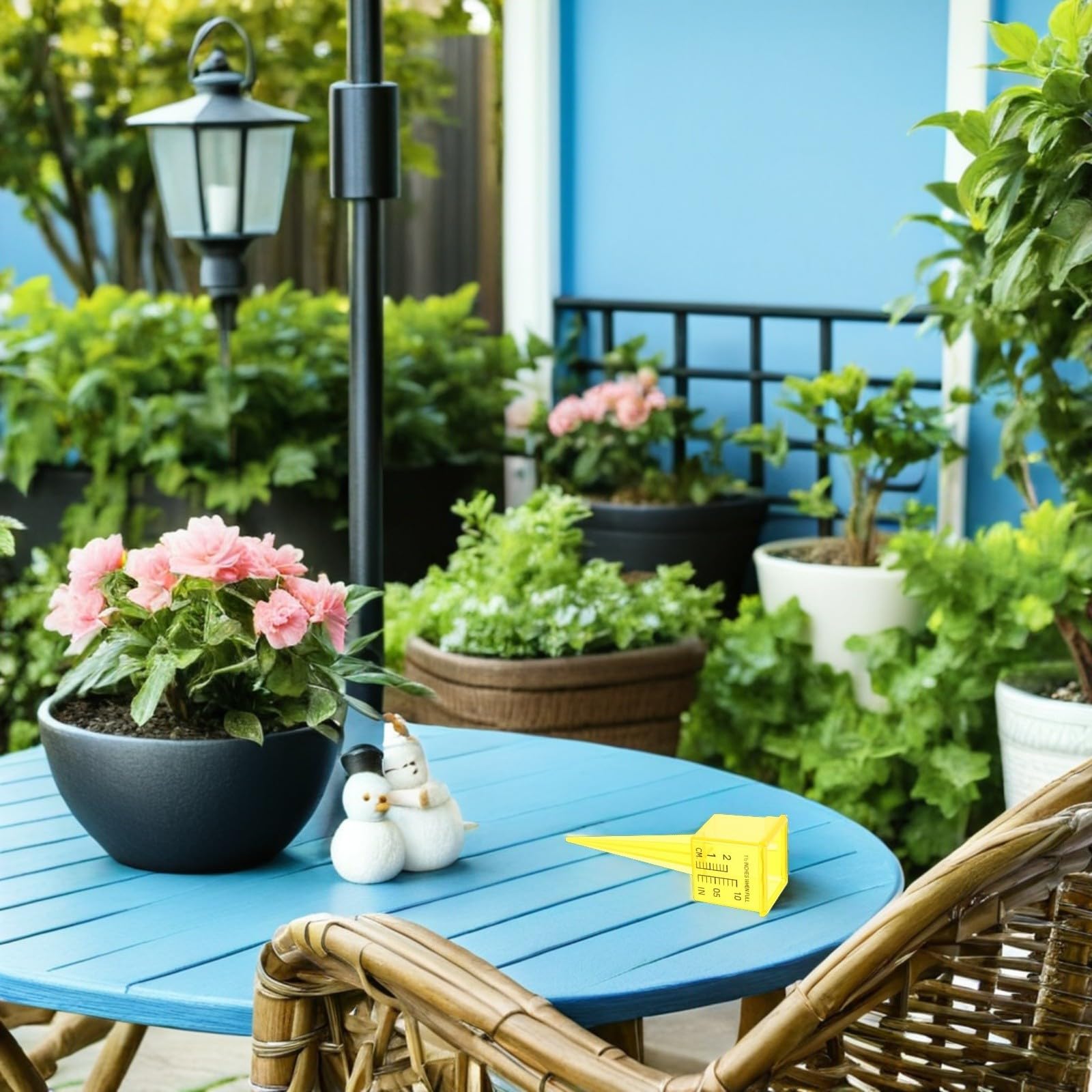 Didiseaon 20 Pezzi Pluviometro da Giardino in Plastico Giallo, Leggero Inserimento Facile nel Terreno, Misuratore di Pioggia per Prato e Cortile, per Patio e Giardini