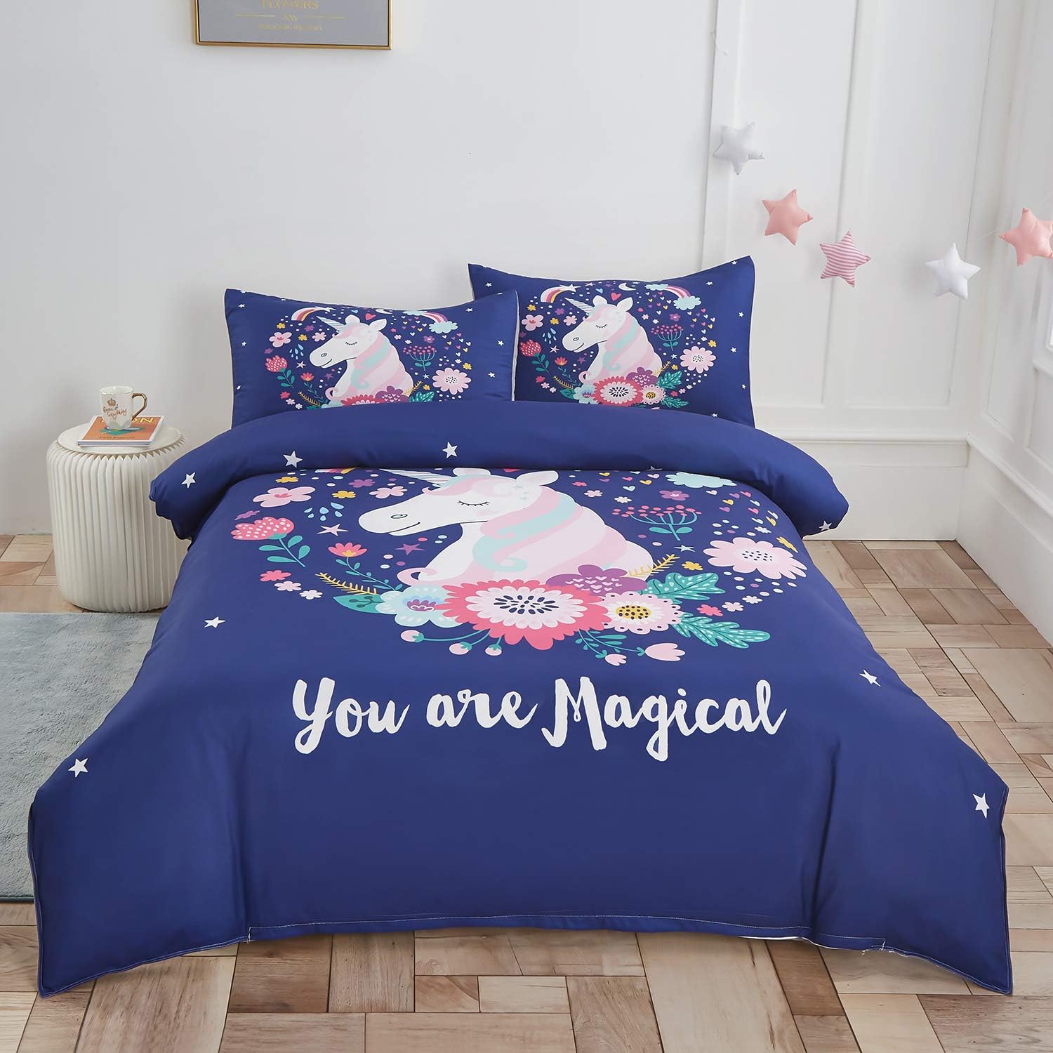 YOOCOOL Kids Duvet Cover Set,100% Microfiber 3pcs Bedding Cover Set for Boys and Girls,Soft and Breathable Comforter Cover with Cute Cartoon Printed