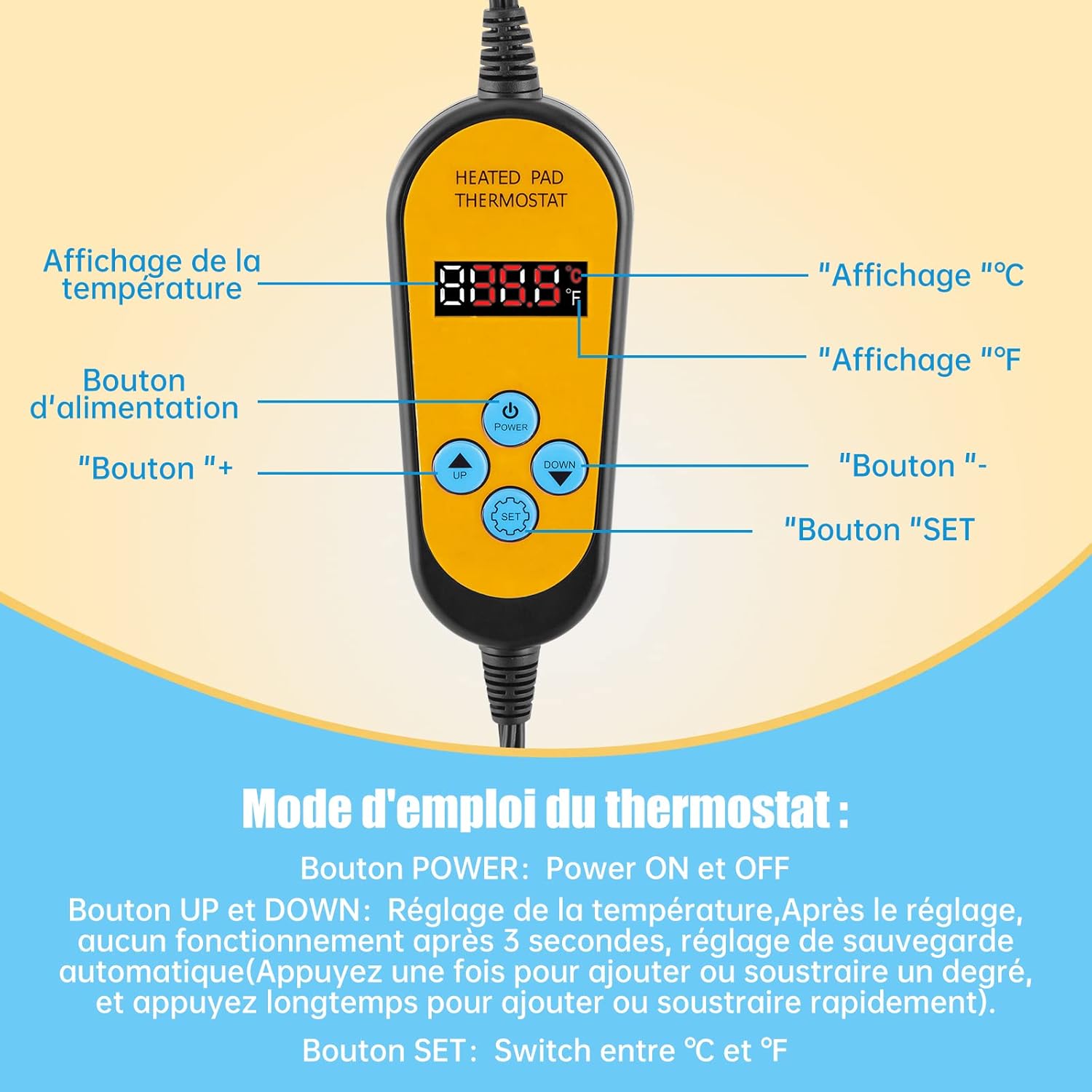 WADEO Thermostat Controller Buttons