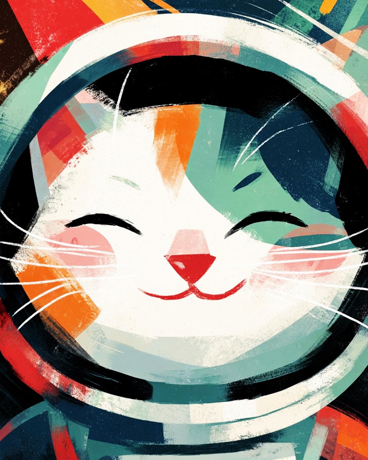 LIUBAISHI Paint by Numbers for Adults, Smiling Cat, 40x50 cm Acrylic Canvas Kit with Brushes and Paints