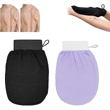 Cheekyglo Skin Exfoliating Glove,Shower Body Scrubbing Mitt,Deep Exfoliating Glove for Body Men Women 2 Pcs-F