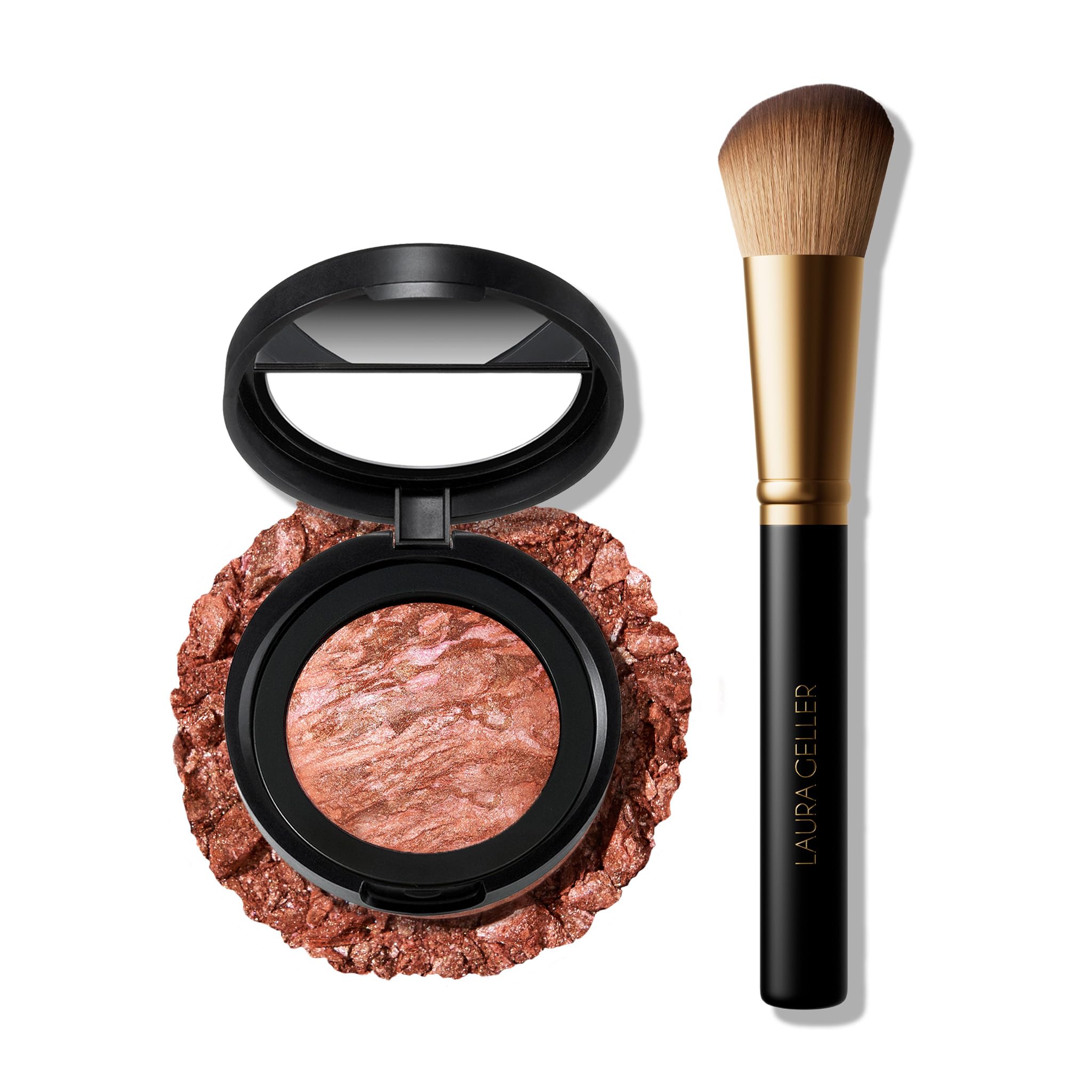 LAURA GELLER NEW YORK Blush marbré Baked Blush-n-Brighten avec pinceau biseauté 47 mm