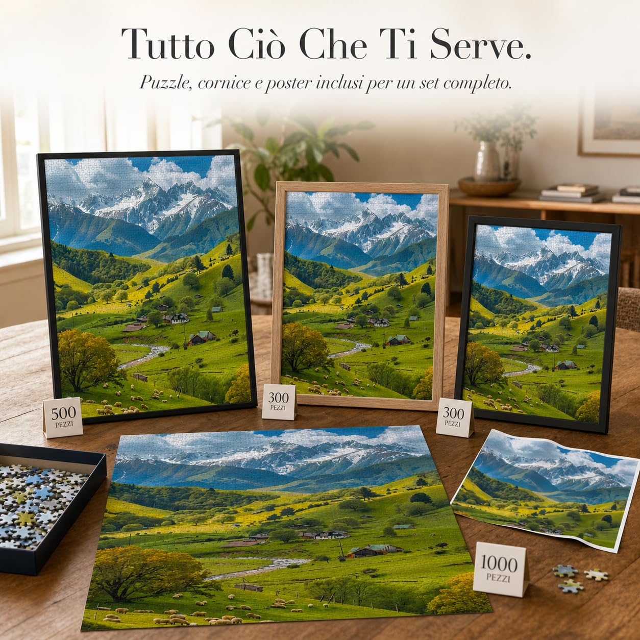 Puzzle di Legno Paesaggio, style to 1, 500 | Superficie liscia, Puzzle da collezione, Per attività manuale, Per decoratori casa