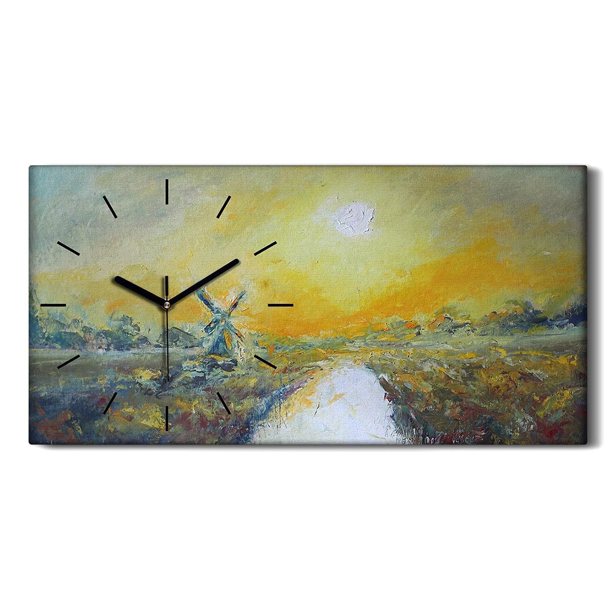 Horloge sur Toile Déco pour Salon Moderne Ambiance Campagne Chic