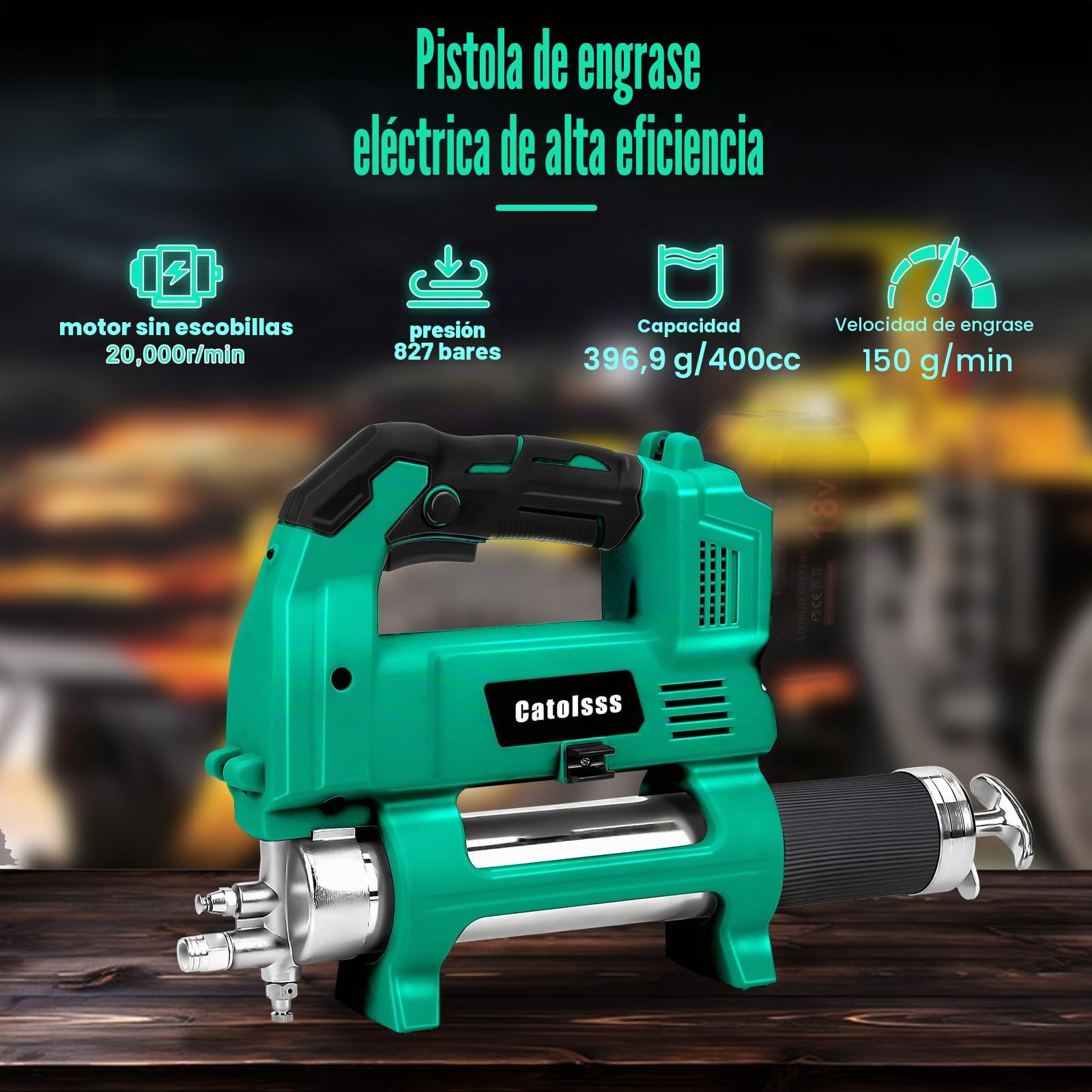 Compresor de grasa para batería Makita 18V, presión de 12000 PSI, manguera de alta presión de 100 cm, compresor eléctrico sin escobillas para camiones, granjas, construcción y bricolaje (sin