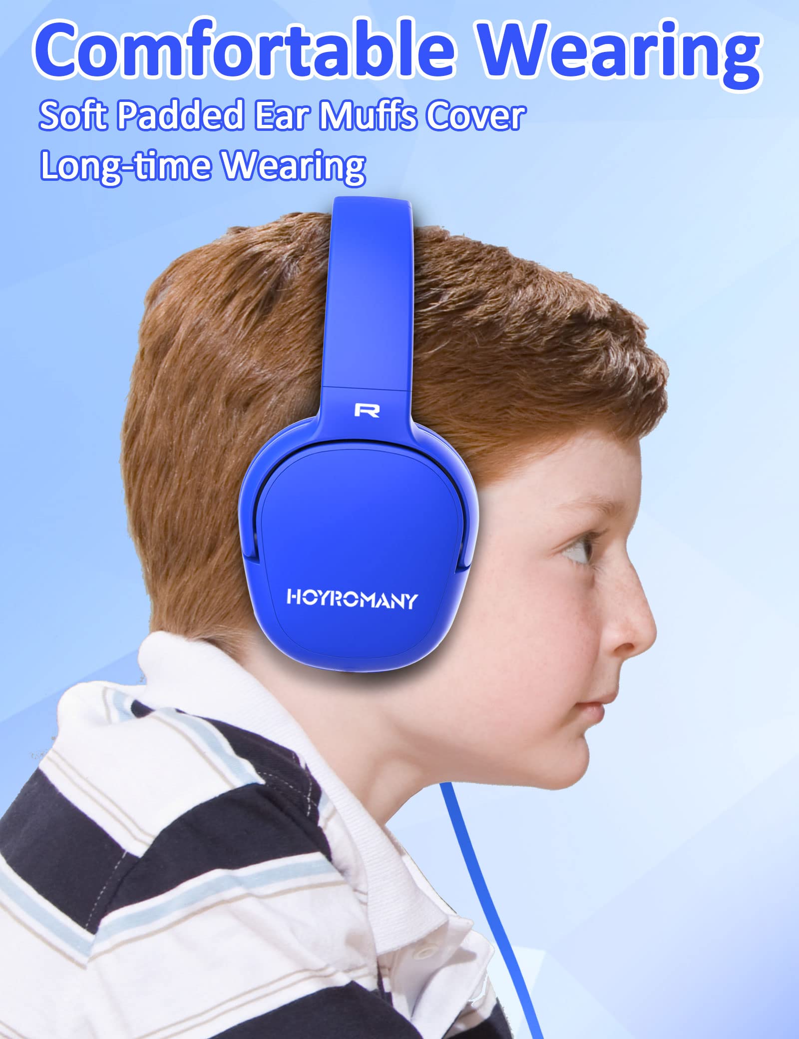 K3 Auriculares Niños con Cable, Auriculares Infantiles Limitación de Volumen de 85dB/94dB, Conector de 3,5 MM, Sonido Estéreo, Plegable Musica Cascos Niña (Azul)