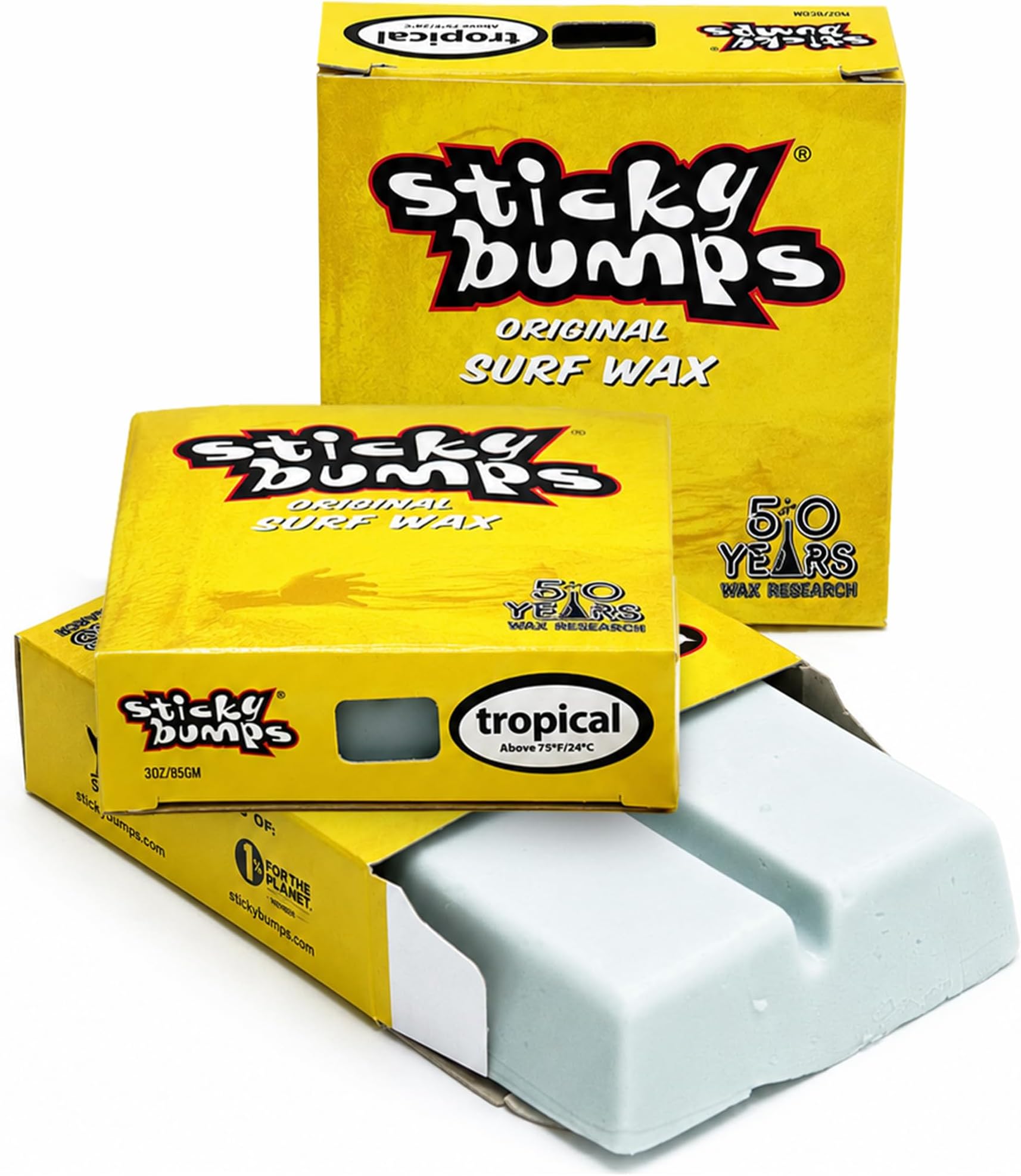 Original Tropical surf Wax | Long-Lasting Surfboard Wax | Great Bump Building for Surfing | Non-Toxic, Nature-Safe | for Surfboard surf Wax. for Temps 75°F / 28°C and Above.