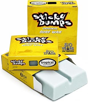 Sticky Bumps Original Tropical surf Wax | Long-Lasting Surfboard Wax | Great Bump Building for Surfing | Non-Toxic, Nature-Safe | for Surfboard surf Wax. for Temps 75F / 28C and Above.