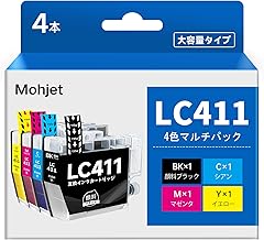 【Mohjet】LC411-4PK 411 Ink Brother Compatible Ink LC411 4-Color Set for Brother DCP-J526N DCP-J914N MFC-J739D DCP-J1800N MFC-J904N DCP-J915N DCP-J926N MFC-J939 DCP-J528N DCP-J928 MFC-J905N Ink