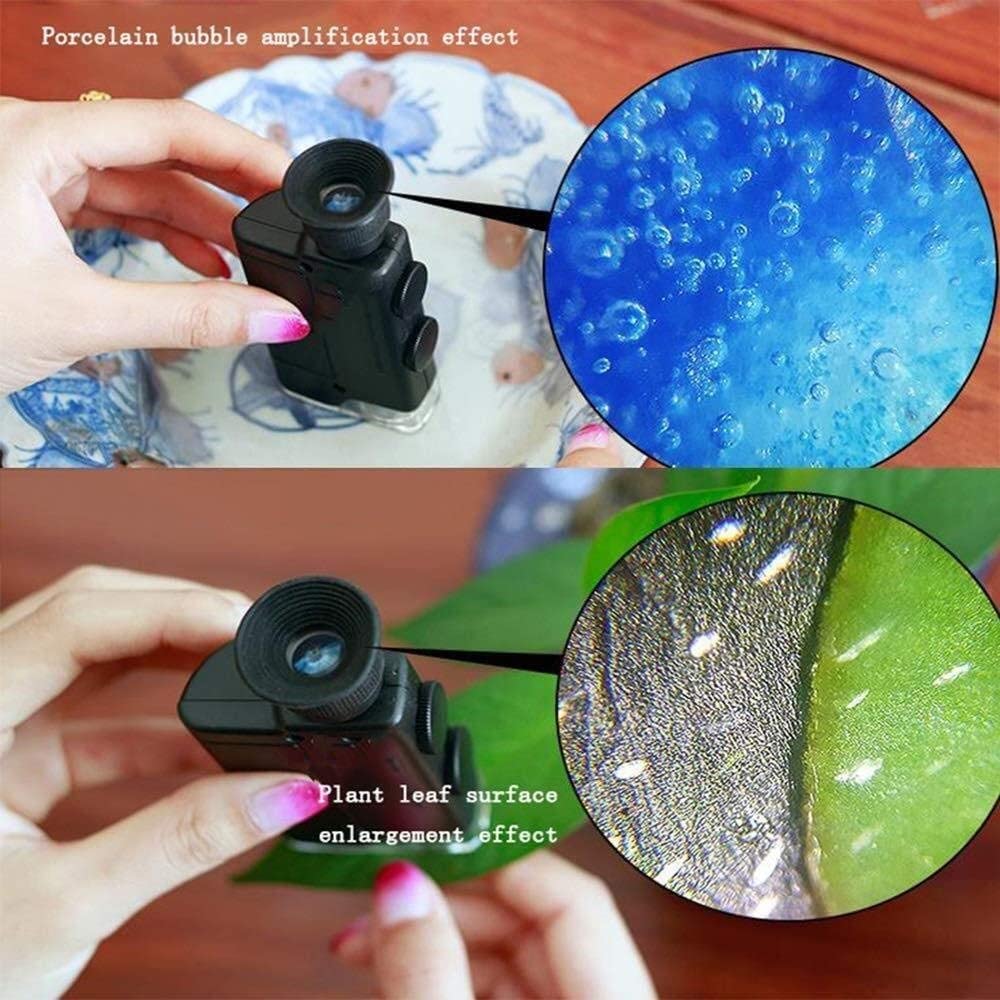 Lupa de Pantalla Lupa de Mano con luz LED, 200-240 Veces el microscopio, con luz púrpura, para inspección in situ, valoración de Joyas, impresión de fabricación