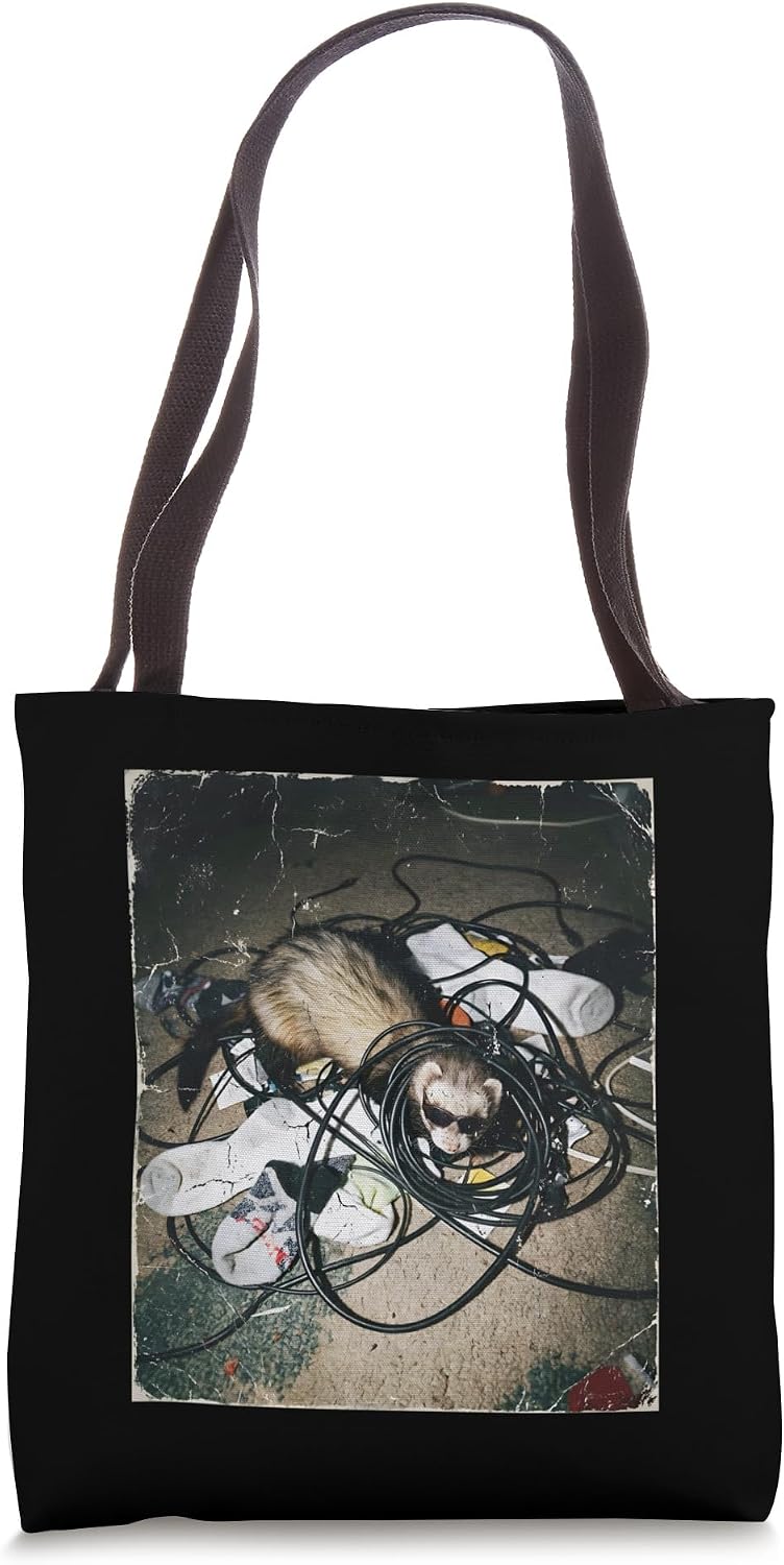 Funny Ferret Tech IT Support Meme Cable Management Tote Bag