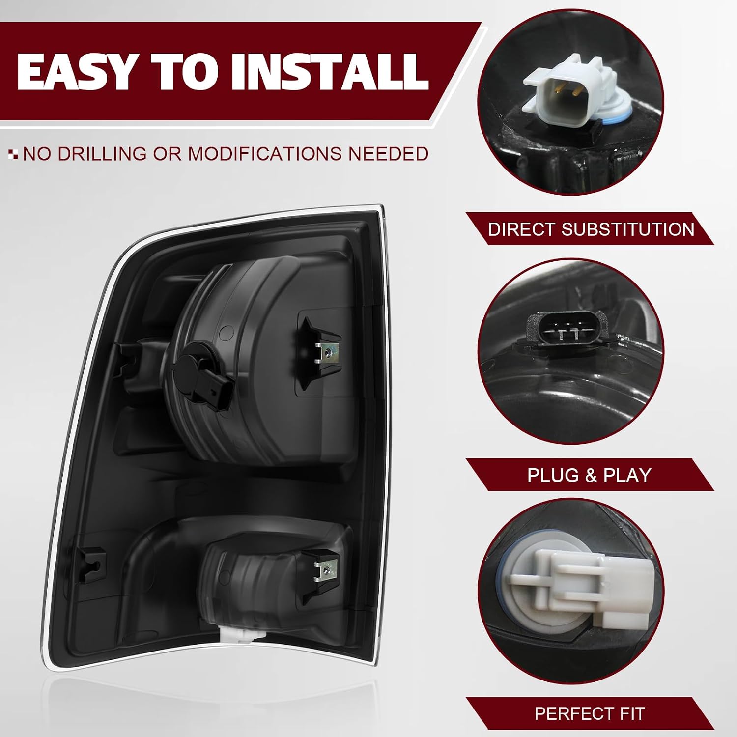 Clear Tail Lights Assembly Pair for 2009-2018 Dodge Ram 1500 2500 3500
