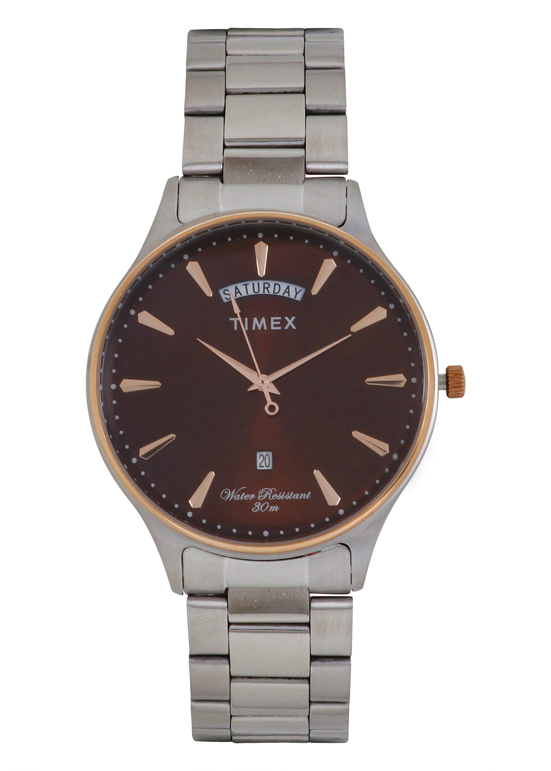 Timex Men Stainless Steel Analog Brown Dial Watch-Tweg16906, Band Color-Silver (B07QQ19MNV) Amazon Price History, Amazon Price Tracker