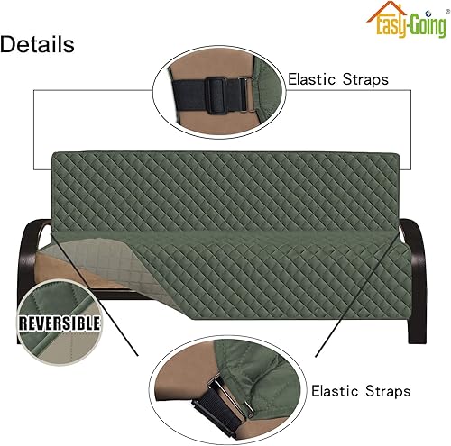 Miniatura 726 de Easy-Going - Funda reversible para sofá, resistente al agua, con varillas de espuma y correas elásticas, protector de muebles para mascotas y perros