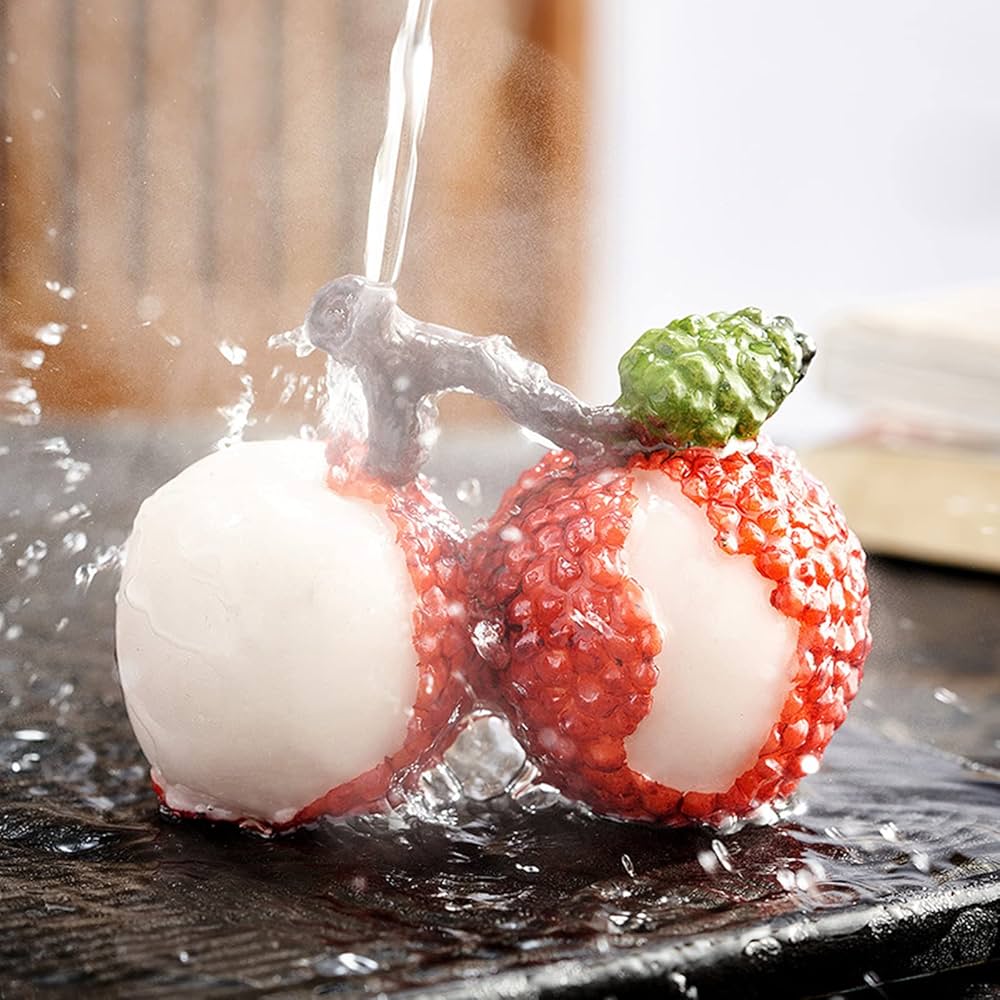 Amazon.co.jp: VODORA 茶玩 ライチ 茘枝 置物 お湯をかけると 色の