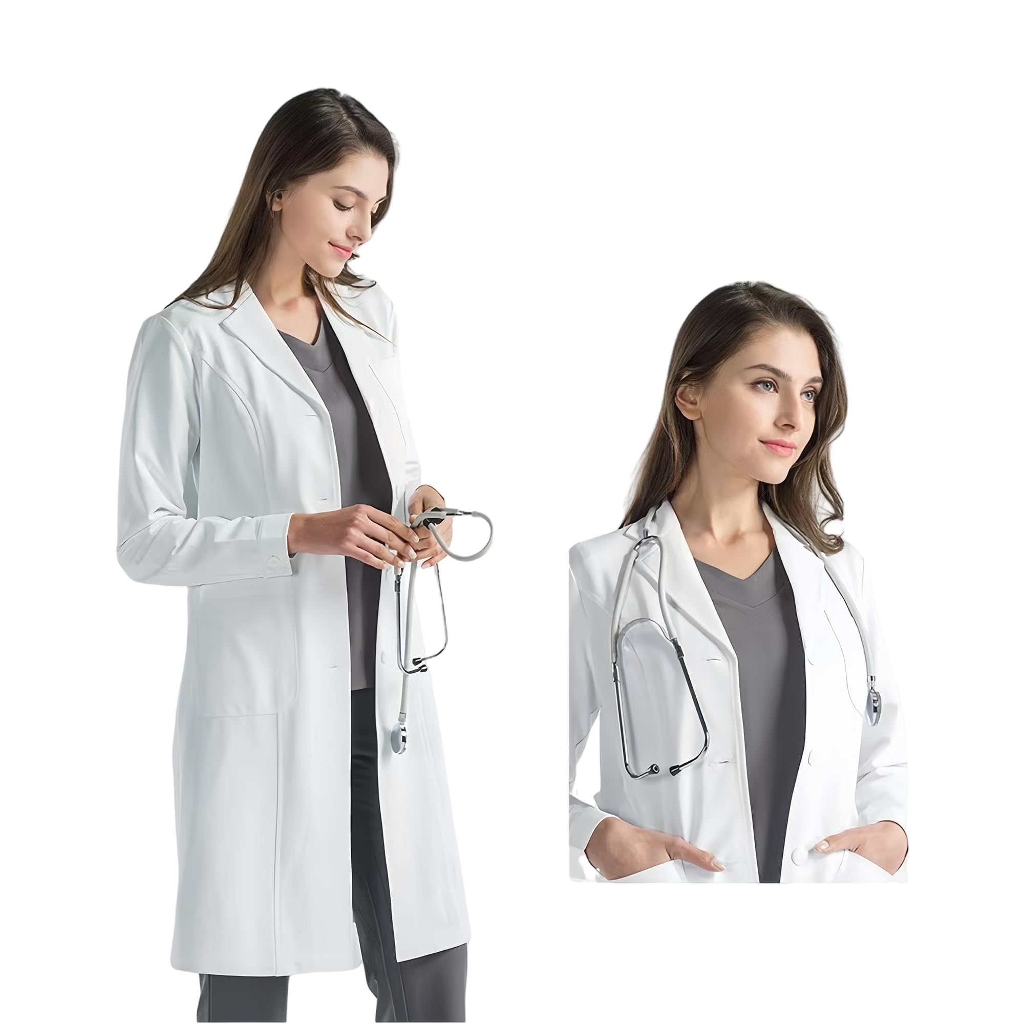 Bata de laboratorio bordada personalizada Bata de laboratorio blanca personalizada para hombres y mujeres - Agregue su nombre o texto - 3 bolsillos y manga larga