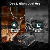 Vista 5 de Gafas de visión nocturna montadas en la cabeza, prismáticos digitales recargables de visión nocturna infrarroja de 1312 pies y 2.7 pulgadas