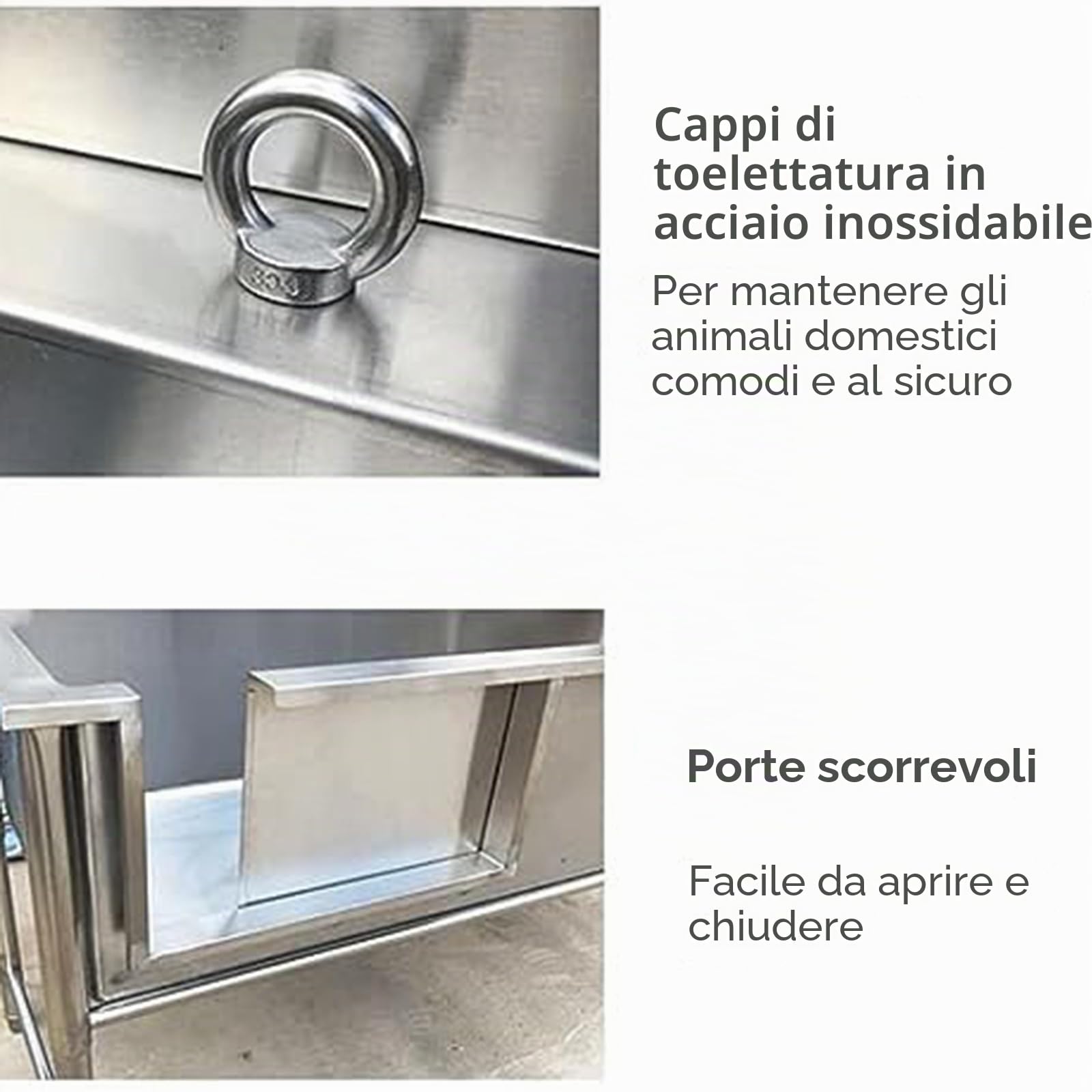 Generico lettatura del Cane in Acciaio Inossidabile Stazione di Lavaggio Professionale per Animali Domestici - Stazione di Lavaggio per Cani con Porta Sinistra Vasca (40in/100cm)