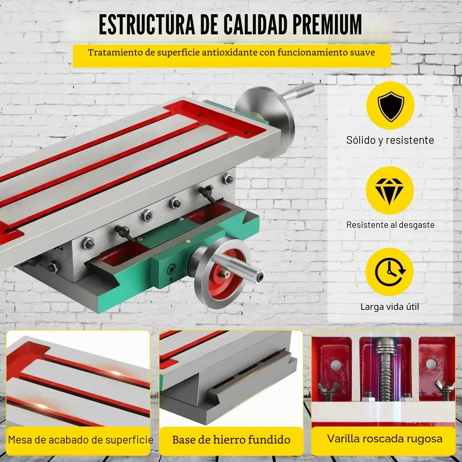 Mesa de Trabajo Fresadora 17,7 × 6,7 pulgadas, Mesa de Fresado de 2 ejes de 4 vías, Mesa de corte, para la mayoría de los tipos de fresado/taladro,/todos los soportes de perforación/taladradoras e